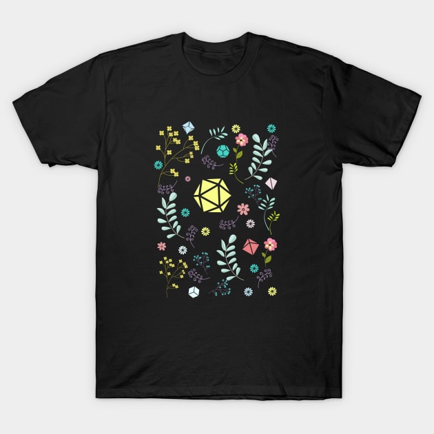 Flowers and Dice Set T-Shirt by dungeonarmory